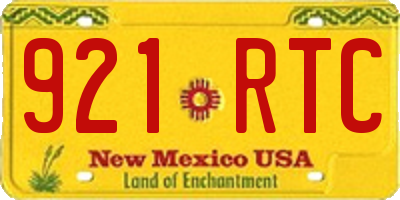 NM license plate 921RTC