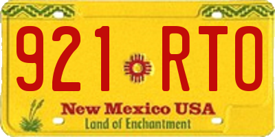NM license plate 921RTO