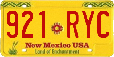 NM license plate 921RYC