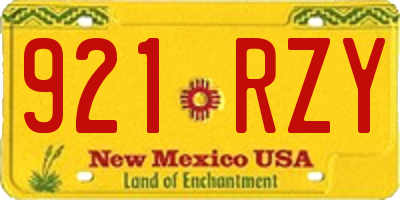 NM license plate 921RZY