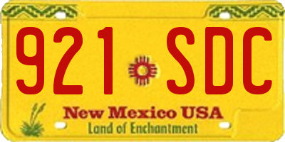 NM license plate 921SDC
