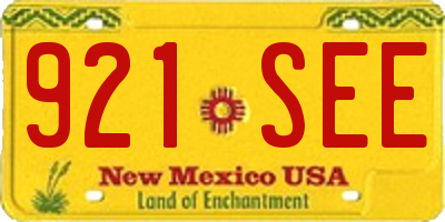 NM license plate 921SEE
