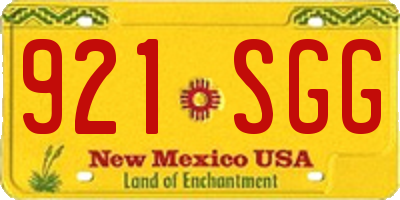 NM license plate 921SGG