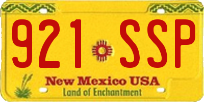 NM license plate 921SSP