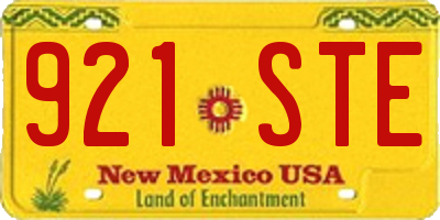 NM license plate 921STE