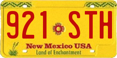 NM license plate 921STH