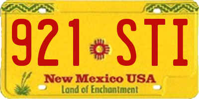 NM license plate 921STI