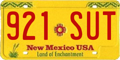 NM license plate 921SUT