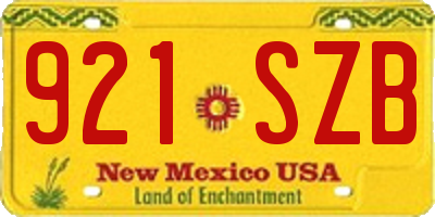 NM license plate 921SZB