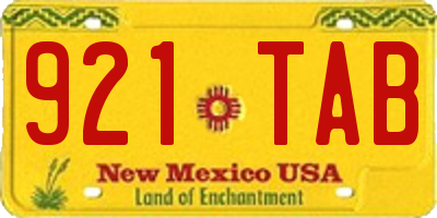 NM license plate 921TAB