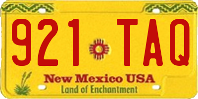 NM license plate 921TAQ