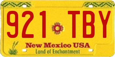 NM license plate 921TBY