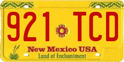 NM license plate 921TCD