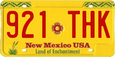 NM license plate 921THK