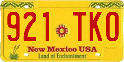NM license plate 921TKO