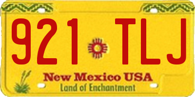NM license plate 921TLJ