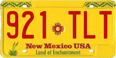 NM license plate 921TLT