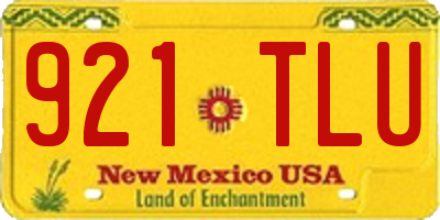 NM license plate 921TLU