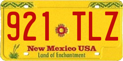 NM license plate 921TLZ