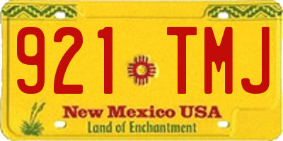 NM license plate 921TMJ