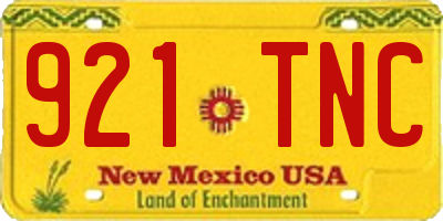NM license plate 921TNC