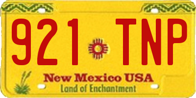 NM license plate 921TNP