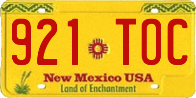 NM license plate 921TOC