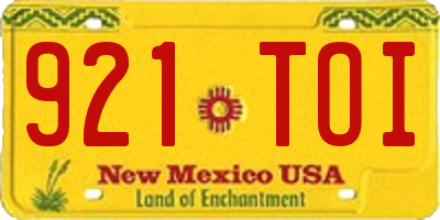 NM license plate 921TOI