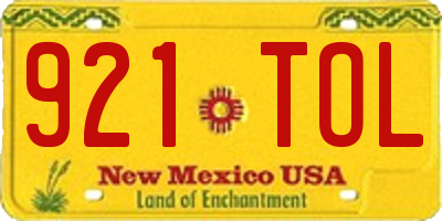 NM license plate 921TOL