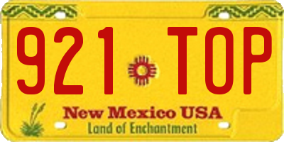 NM license plate 921TOP