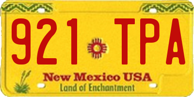 NM license plate 921TPA