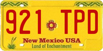 NM license plate 921TPD