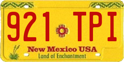 NM license plate 921TPI