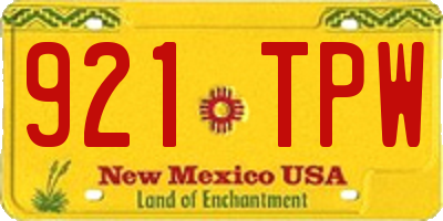 NM license plate 921TPW