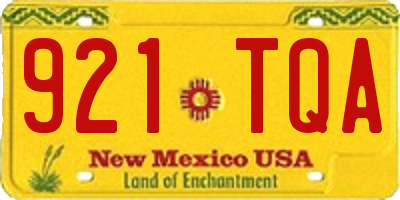 NM license plate 921TQA