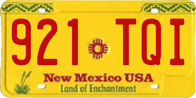 NM license plate 921TQI