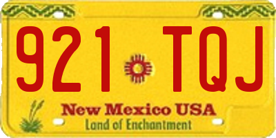 NM license plate 921TQJ