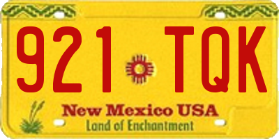 NM license plate 921TQK