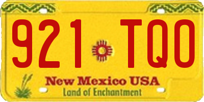 NM license plate 921TQO
