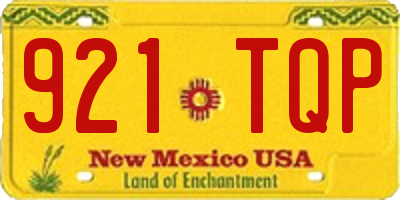NM license plate 921TQP
