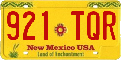 NM license plate 921TQR
