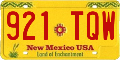 NM license plate 921TQW