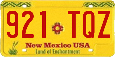 NM license plate 921TQZ