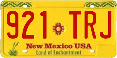 NM license plate 921TRJ