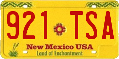 NM license plate 921TSA