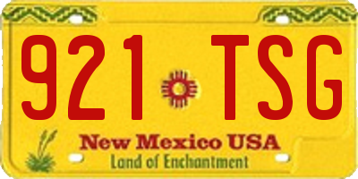 NM license plate 921TSG