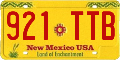 NM license plate 921TTB