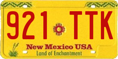 NM license plate 921TTK