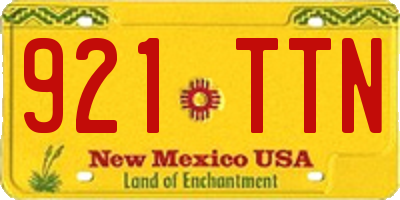 NM license plate 921TTN