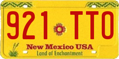 NM license plate 921TTO